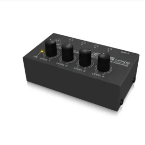 Behringer HA400 Ultra-Compact 4 Channel Stereo Headphone Amplifier With Power Adapter for studio and stage