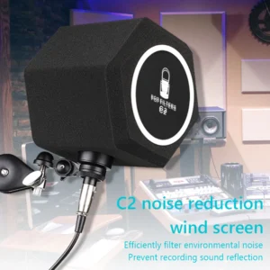 C2 Universal Studio Mic Screen Live Recording Microphone Anti-Interference Noise Reduction Wind Screen Soundproof Filter Cover