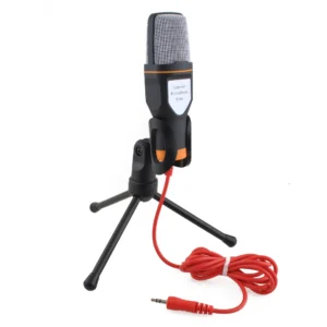 Microphone with Mic Stand, Professional 3.5mm Jack Recording Condenser Microphone Compatible with PC, Laptop, Singing and Gaming