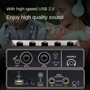 TEYU Q-16 Audio Interface Sound Card 16-bit/48KHz Converter Electric Guitar Live Recording Professional Studio Sing Podcast Q16